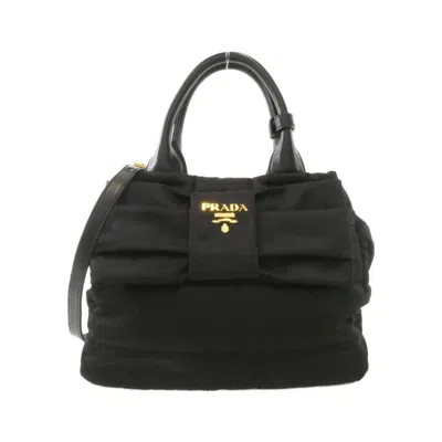 Pre-owned Prada Tessuto Bomber Handbag In Black