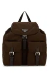 Prada Small Re-nylon Backpack In Brown
