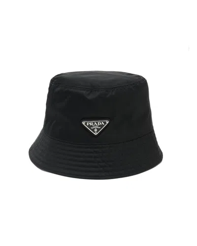 Pre-owned Prada Tessuto Bucket Hat, Size S In Black