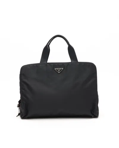 Prada Tessuto Business Bag In Black