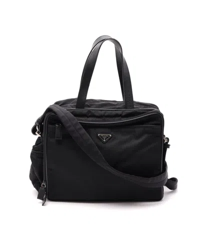 Prada Tessuto Business Bag In Black