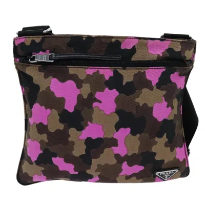 Prada Tessuto Canvas Shoulder Bag () In Pink