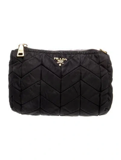 Pre-owned Prada Tessuto Clutch In Black