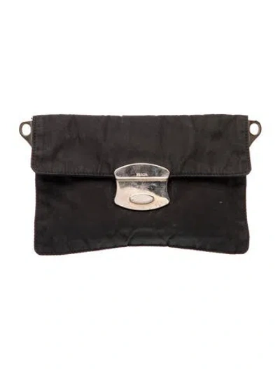 Pre-owned Prada Tessuto Clutch In Black
