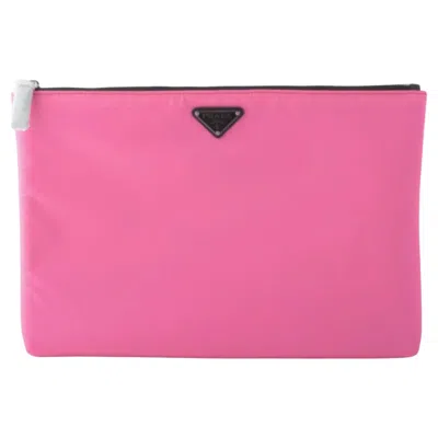 Pre-owned Prada Tessuto Clutch Pink - '10s