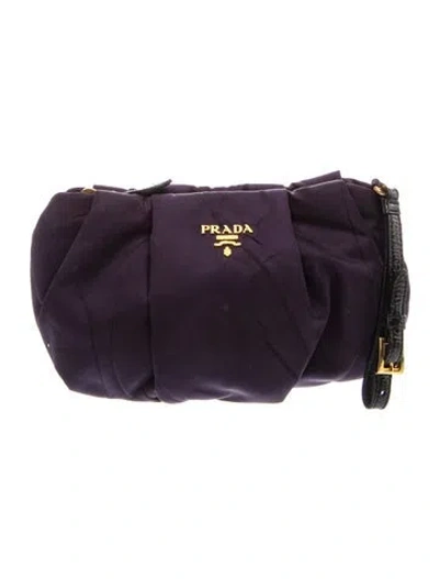 Pre-owned Prada Tessuto Clutch In Purple