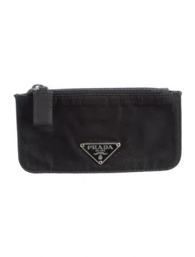 Pre-owned Prada Tessuto Coin Pouch In Black