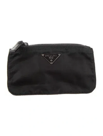 Pre-owned Prada Tessuto Coin Pouch In Green