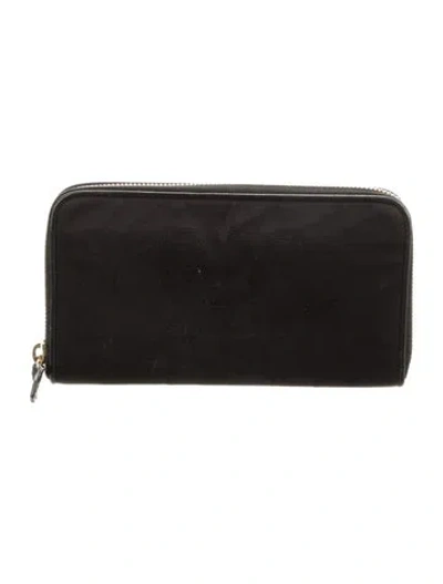 Pre-owned Prada Tessuto Continental Wallet In Black