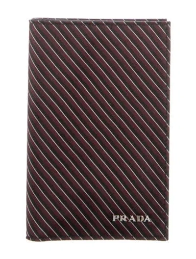 Pre-owned Prada Tessuto Continental Wallet In Burgundy