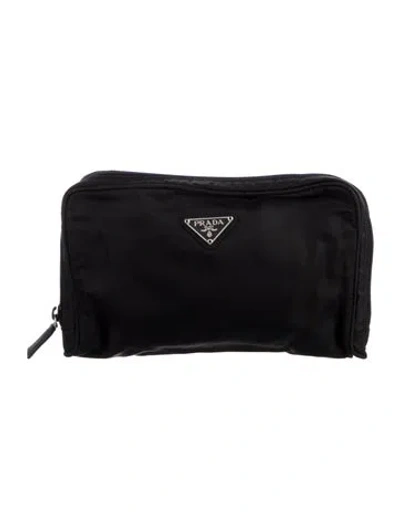 Pre-owned Prada Tessuto Cosmetic Pouch In Black