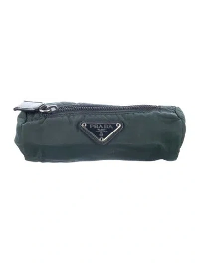 Pre-owned Prada Tessuto Cosmetic Pouch In Green