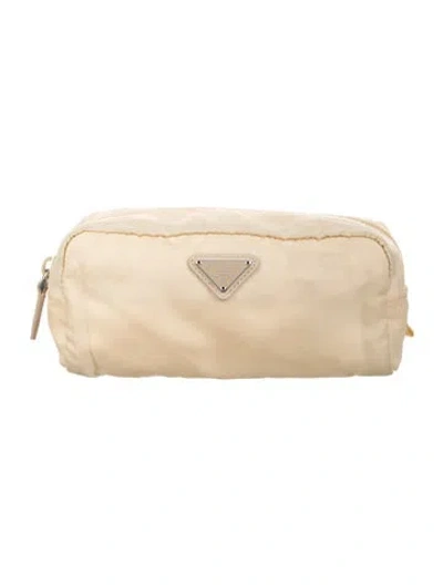 Pre-owned Prada Tessuto Cosmetic Pouch In Neutral