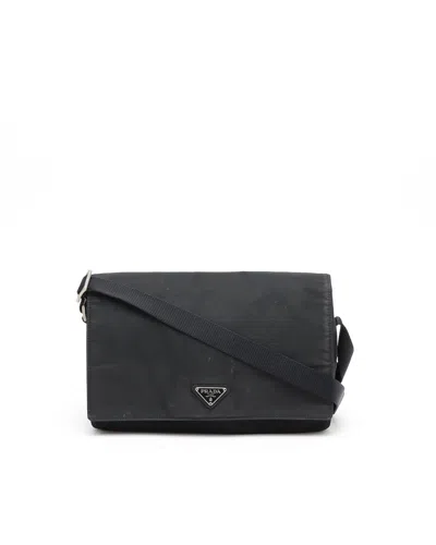 Prada Tessuto Crossbody Bag In Black