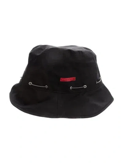 Pre-owned Prada Tessuto Drawstring Bucket Hat In Black