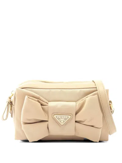Pre-owned Prada Tessuto Fiocco Shoulder Bag In Neutral