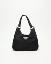 Prada Tessuto Hobo Bag In Black