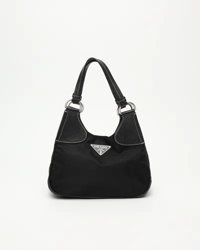 Prada Tessuto Hobo Bag In Black