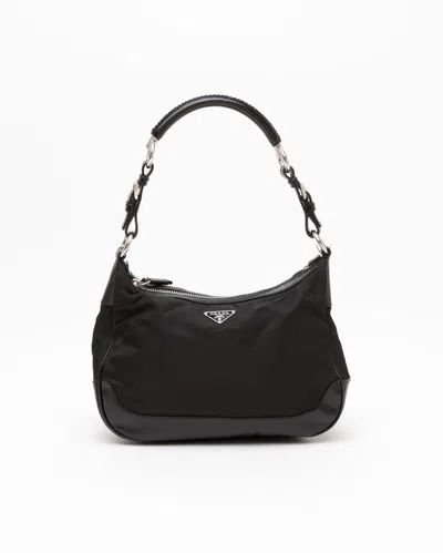 Prada Tessuto Hobo Bag In Black