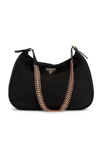 Pre-owned Prada Tessuto Hobo Bag In Black