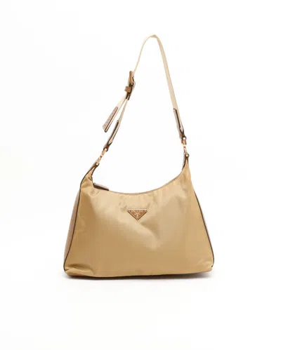 Prada Tessuto Hobo Bag In Brown