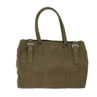 Prada Tessuto Synthetic Tote Bag () In Khaki