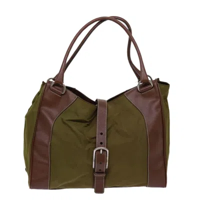 Prada Tessuto Synthetic Tote Bag () In Khaki