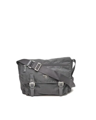 Prada Tessuto Messeger Bag In Gray