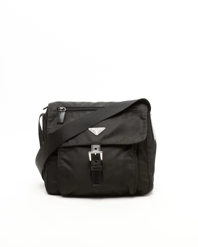 Prada Tessuto Messenger Bag In Black