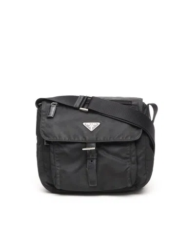Prada Tessuto Messenger Bag In Black