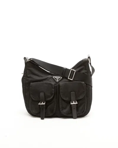 Prada Tessuto Messenger Bag In Black