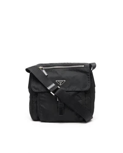 Prada Tessuto Messenger Bag In Black
