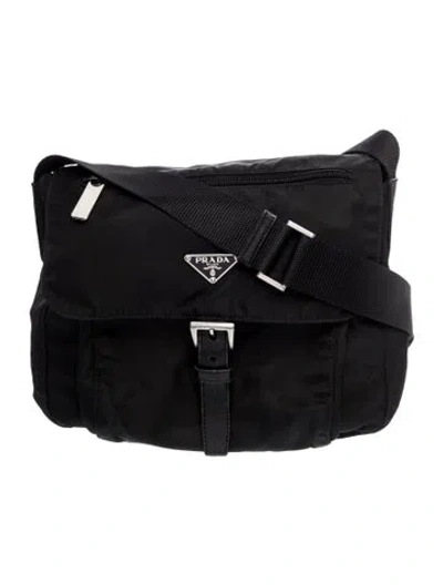 Pre-owned Prada Tessuto Messenger Bag In Black