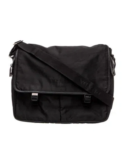Pre-owned Prada Tessuto Messenger Bag In Black