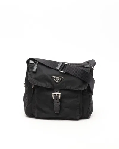 Prada Tessuto Messenger Bag In Black