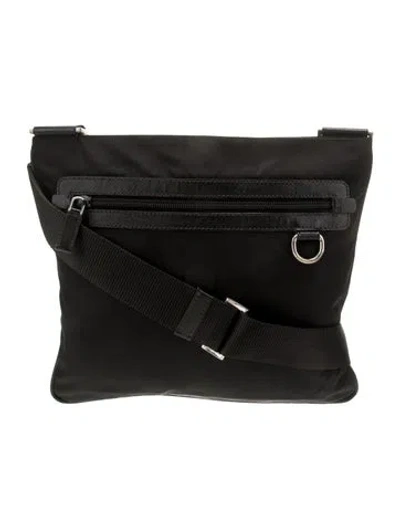 Pre-owned Prada Tessuto Messenger Bag In Black