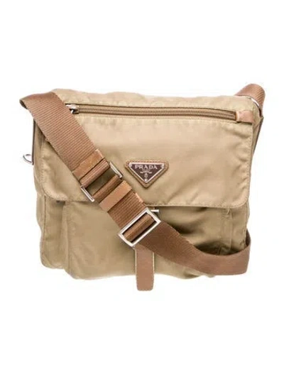 Pre-owned Prada Tessuto Messenger Bag In Brown