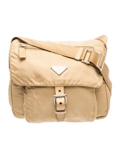 Pre-owned Prada Tessuto Messenger Bag In Neutral