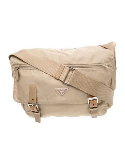 Pre-owned Prada Tessuto Messenger Bag In Neutrals