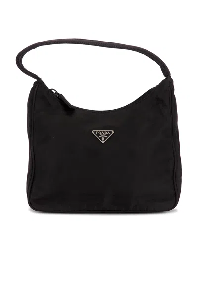 Pre-owned Prada Tessuto Mini Sport Hobo Bag In Black