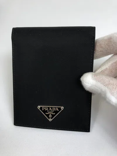 Pre-owned Prada Tessuto Nero Nylon Card Holder In Black