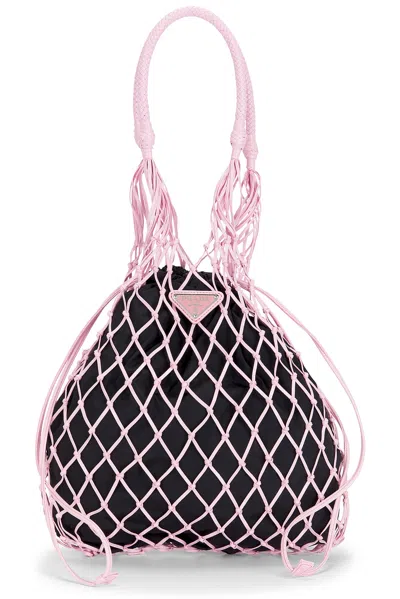 Pre-owned Prada Tessuto Net Tote Bag In Black