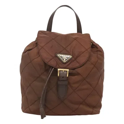 Pre-owned Prada Tessuto Nylon Backpack Bag () In Brown