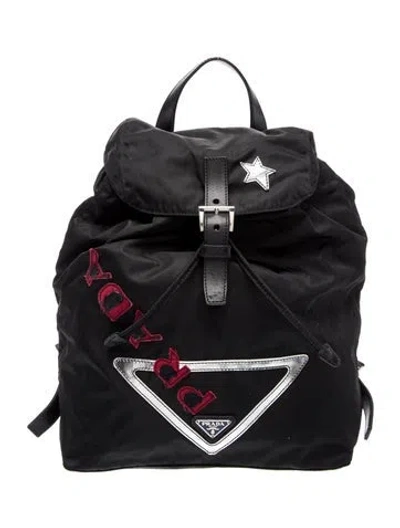 Pre-owned Prada Tessuto Nylon Backpack In Black
