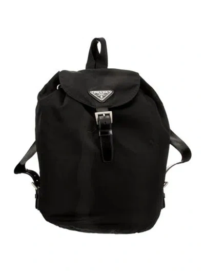 Pre-owned Prada Tessuto Nylon Backpack In Black