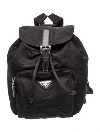 Pre-owned Prada Tessuto Nylon Backpack In Black