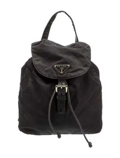 Pre-owned Prada Tessuto Nylon Backpack In Black