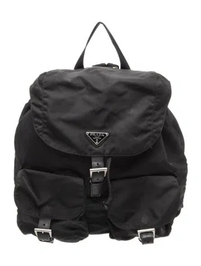 Pre-owned Prada Tessuto Nylon Backpack In Black