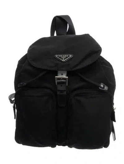 Pre-owned Prada Tessuto Nylon Backpack In Black