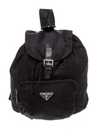 Pre-owned Prada Tessuto Nylon Backpack In Black